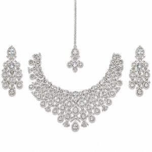 American Diamond Necklace Set with Matching Earrings