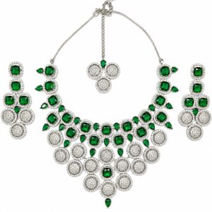 Designer Silver-Plated Diamond Choker Set | Party & Wedding Jewelry (Copy)