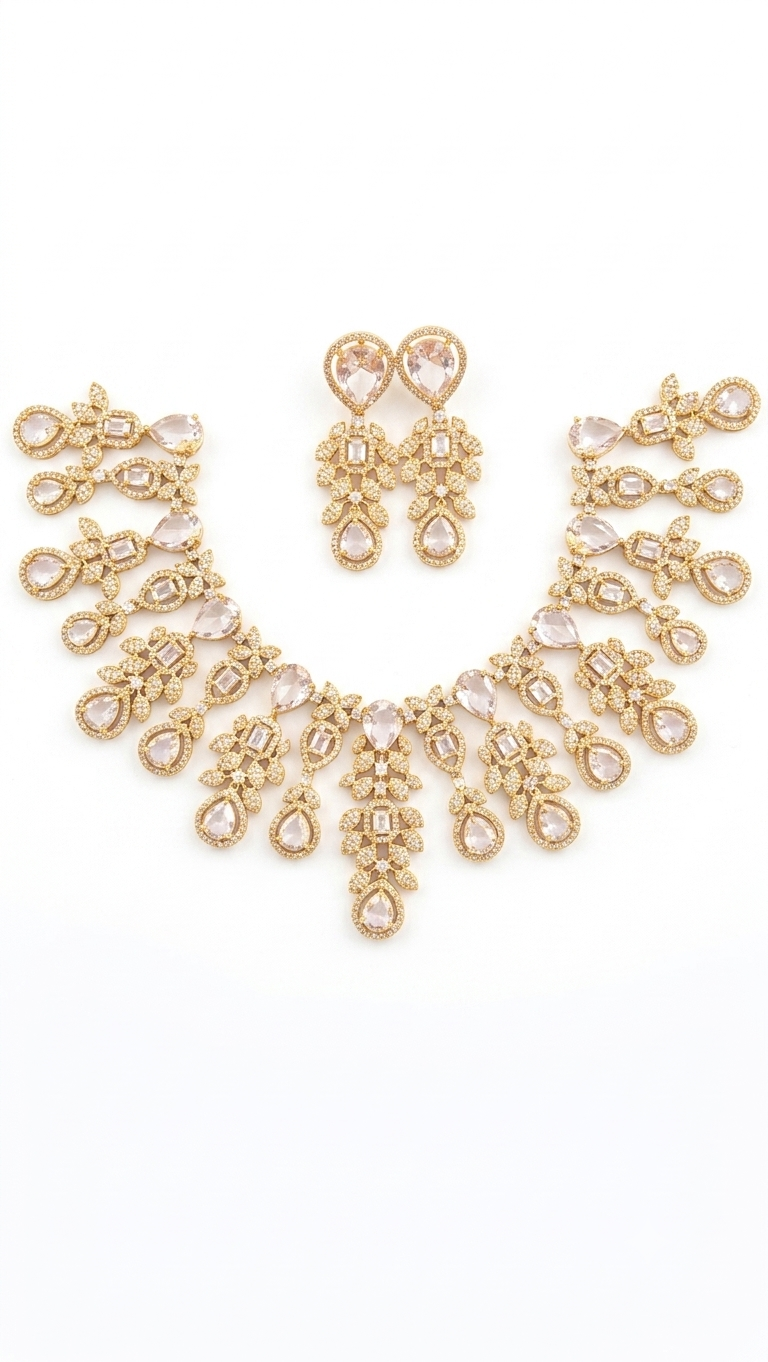 The Majestic Tear-Drop Crystal Bridal Set